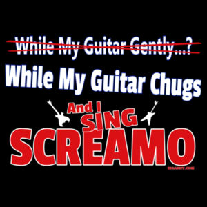 While My Guitar Chugs - Mens T-shirt Design