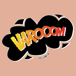 Varoom - Women's Crop Hoodie - Black graphic Design