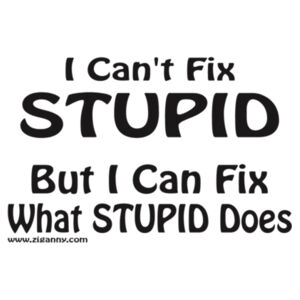 I Can't Fix Stupid - Men's T-shirt - Black Text version 2 Design