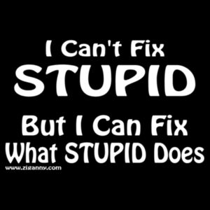 I Can't Fix Stupid - Women's T-shirt White Text version 2 Design