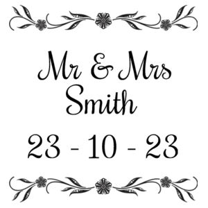 Cushion cover - Mr & Mrs Wedding name - Editable Design