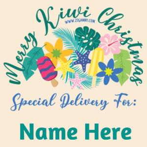 Kiwi Xmas Santa Sack - Editable Name - Large - Style 1 - Cream Design