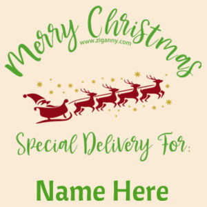 Trad Xmas Santa Sack - Style 1 - Medium - Cream Design