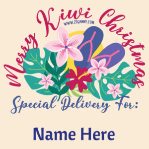 Kiwi Xmas Santa Sack - Editable Name - Large - Style 2 - Cream Design