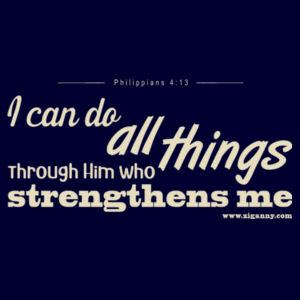 I can do all things - Men's t-shirt - double sided - cream text Design
