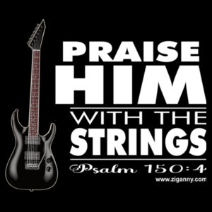 Praise Him with the strings - Men's Long Sleeve T-shirt - white text Design