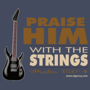 Praise Him with the strings - Men's Short Sleeve T-shirt - coloured text Design