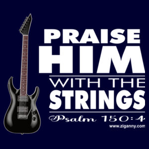 Praise Him with the strings - Double sided Men's Hoodie - white text Design