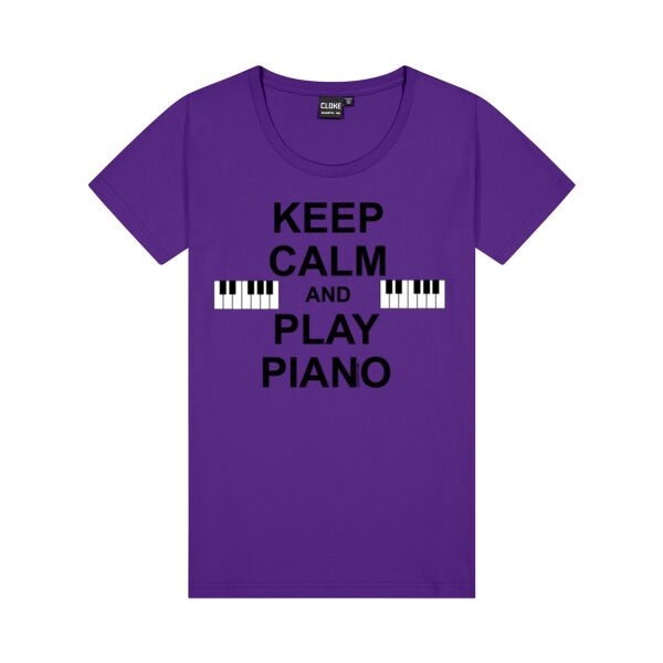 Keep Calm and Play Piano - Womens T-shirt Thumbnail
