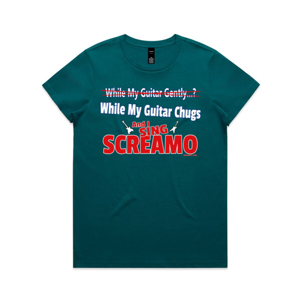 While My Guitar Chugs - Womens T-shirt Thumbnail