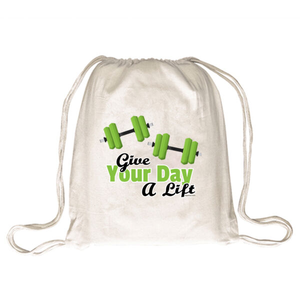 Give Your Day A Lift - Drawstring Packpack Gym Bag Thumbnail