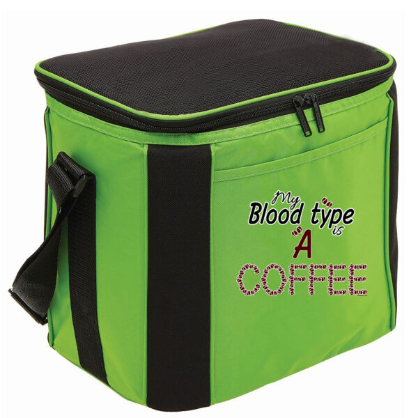My Bloodtype is A Coffee - Large Cooler Bag - can change bag & print colours! Thumbnail