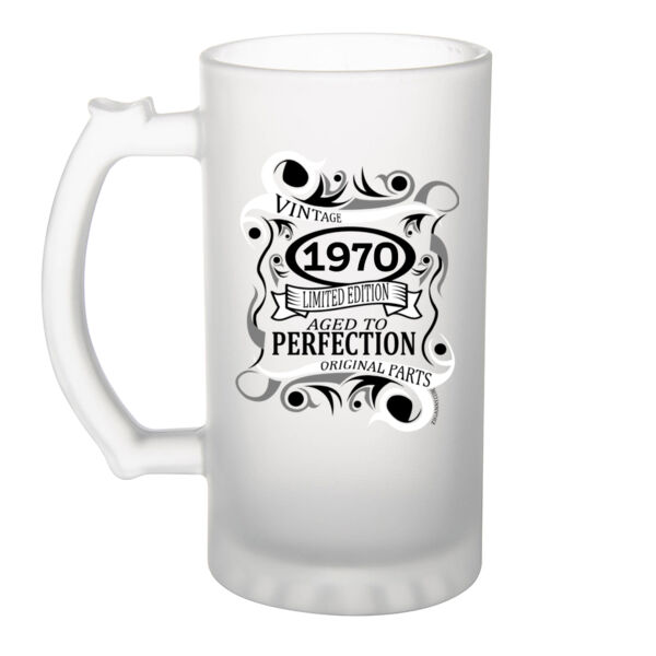 Vintage Edition Birthday Frosted Beer Glass - Editable Year Thumbnail