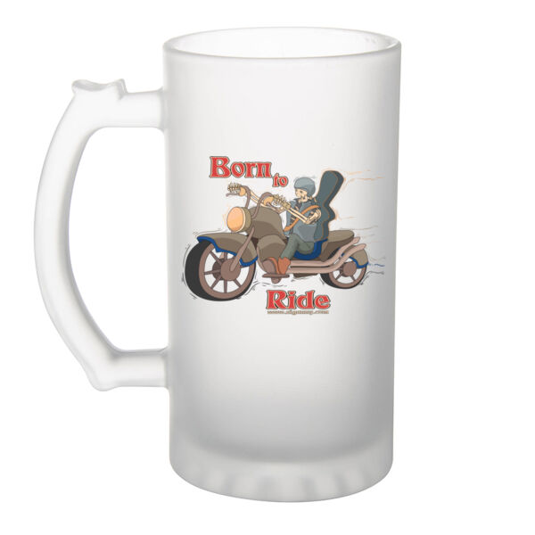 Born To Ride - Frosted Beer Glass Thumbnail
