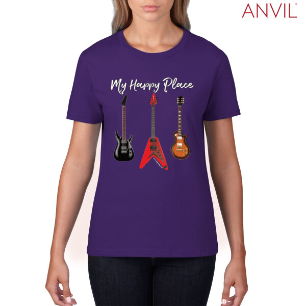 My Happy Place - Women's T-shirt - White Text Thumbnail