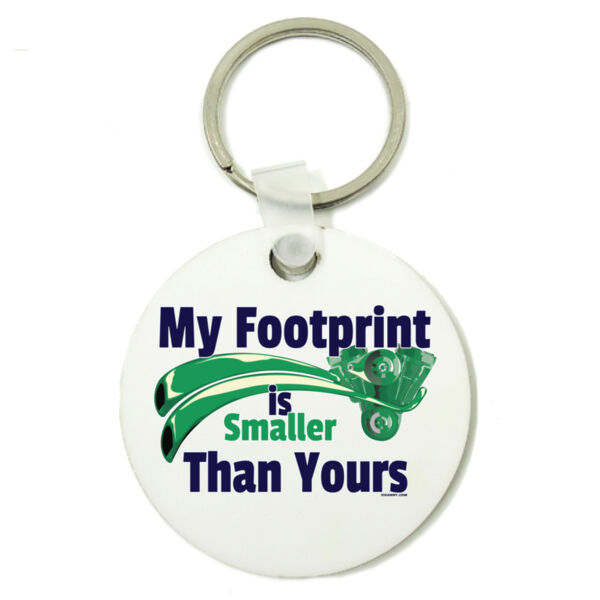My Footprint Is Smaller Than Yours - Keyring Thumbnail