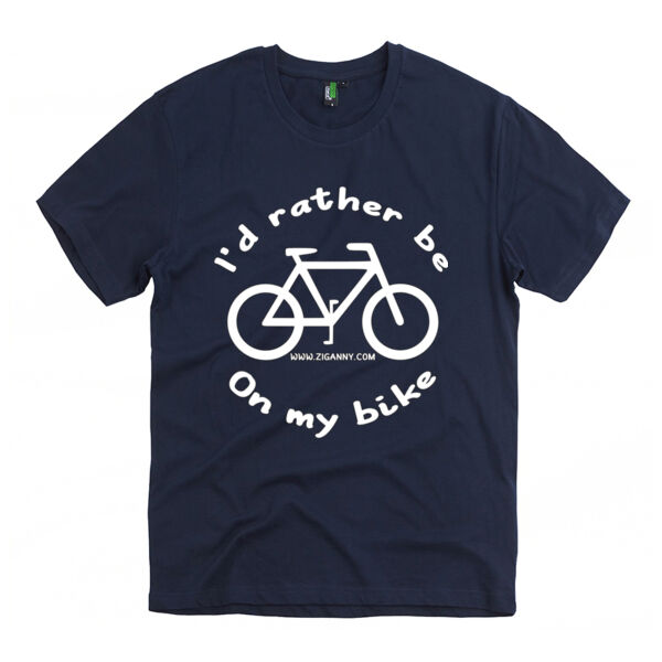 I'd rather be on my bike - Men's T-shirt - white text Thumbnail