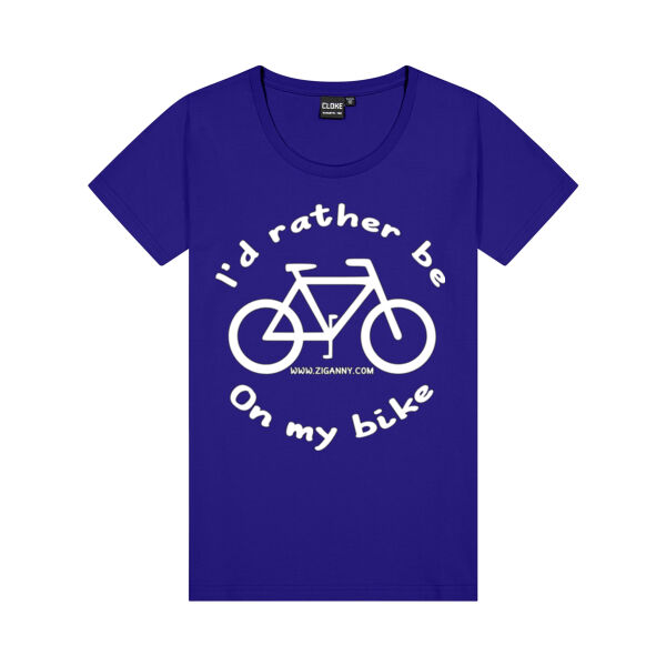 I'd rather be on my bike - Women's T-shirt - white text Thumbnail