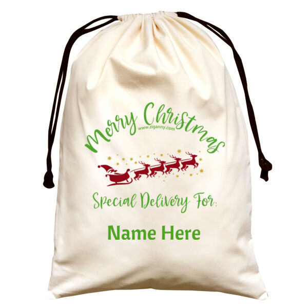 Trad Xmas Santa Sack - Large - Cream - Style 1 Thumbnail