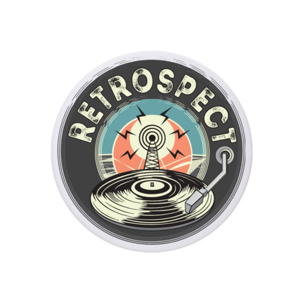 Retrospect Band - Round hardboard coaster Thumbnail