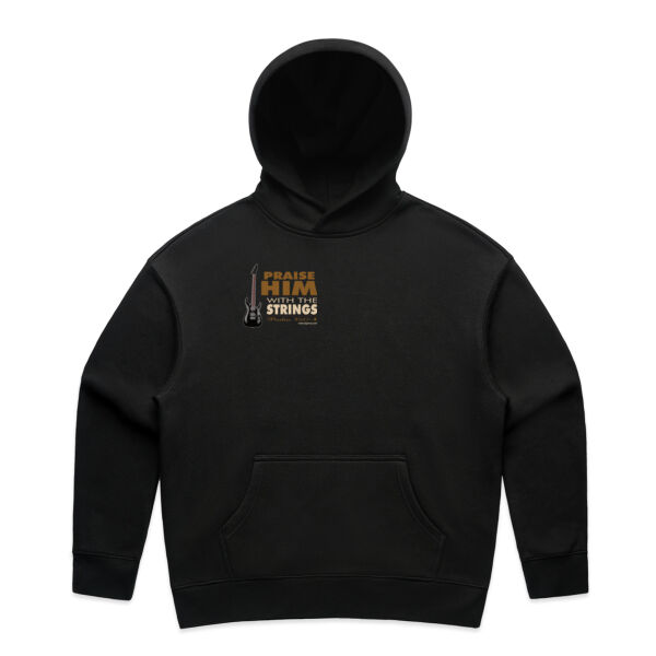 Praise Him with the strings - Double sided Women's relaxed fit hoodie - coloured text Thumbnail