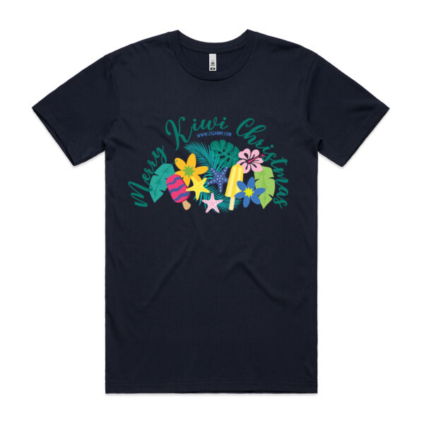 Merry Kiwi Christmas 2 - Men's AS Colour Mens Basic Tee Thumbnail