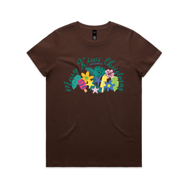 Merry Kiwi Christmas 1 - Women's - AS Colour Womens Maple Tee Thumbnail