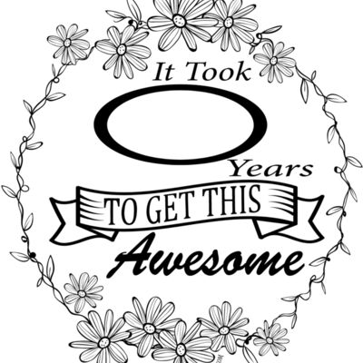 Editable - Birthday Vintage - Style 2 - Flowers Thumbnail