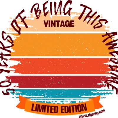 50 year old Vintage Sun Birthday Editable year brown Thumbnail