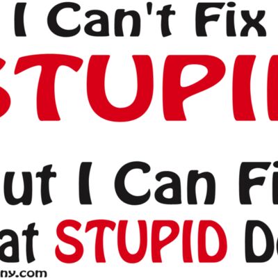 I Can't Fix Stupid - Black & Red Text version 2 Thumbnail